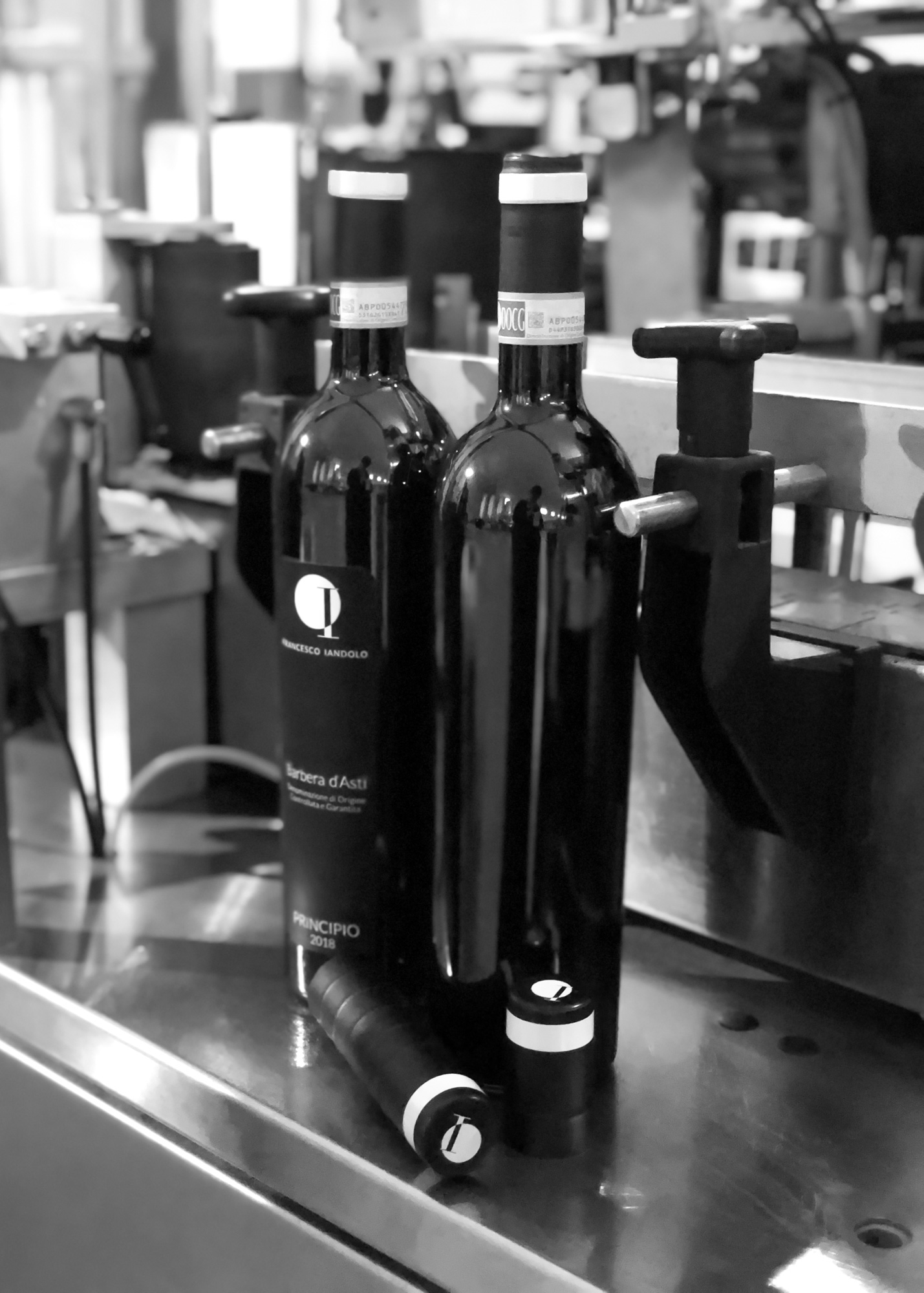 Bottling line with Francesco Iandolo label