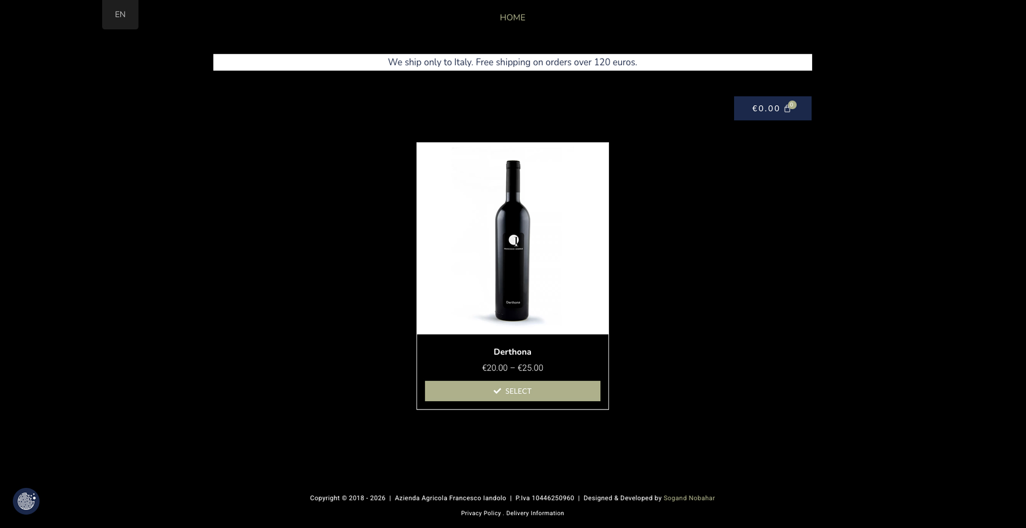Francesco Iandolo Winery online shop, designed and developed by Sogand Nobahar
