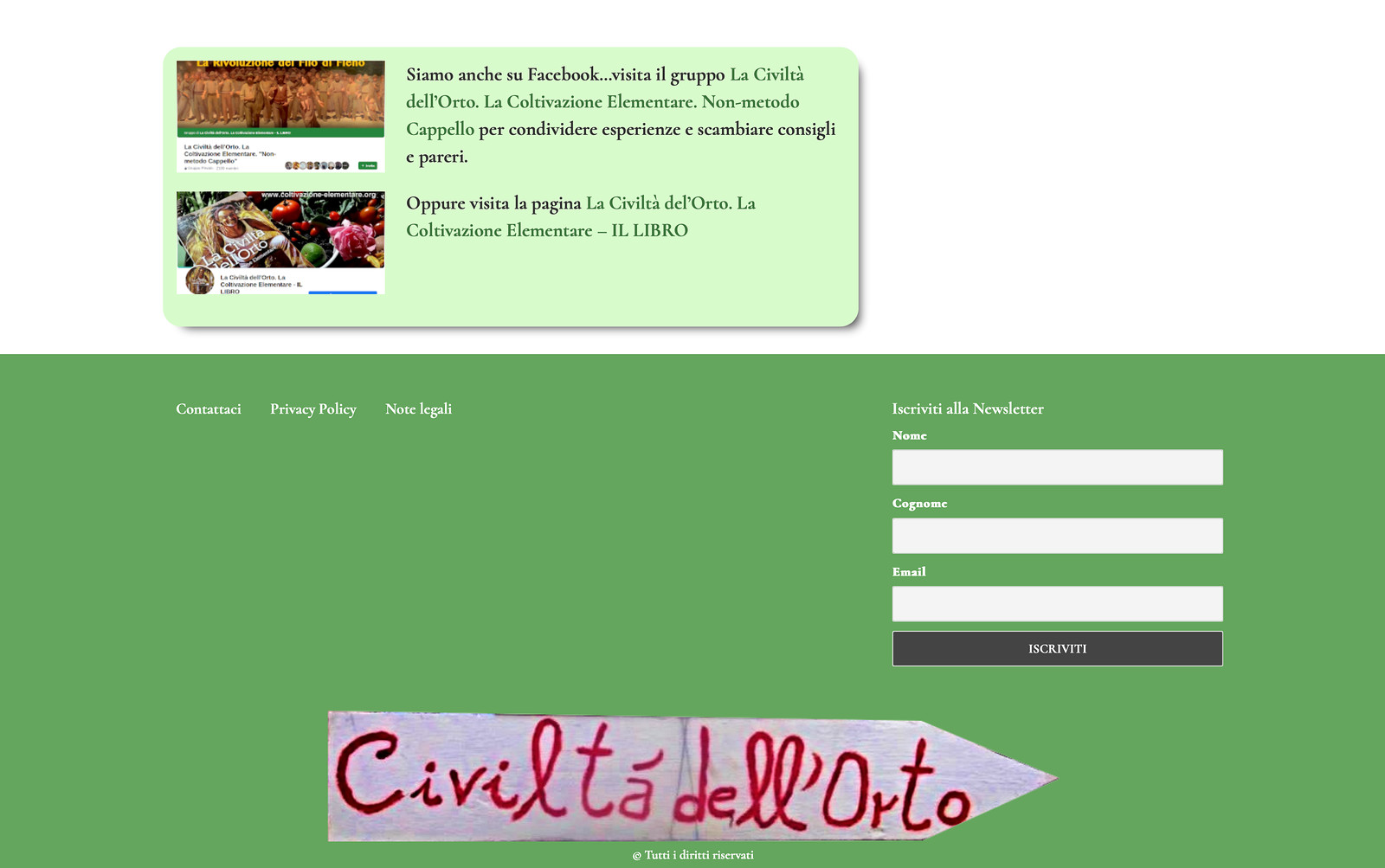 Previous Coltivazione Elementare website, single column of stacked reader reviews, before the 2021 redesign 1
