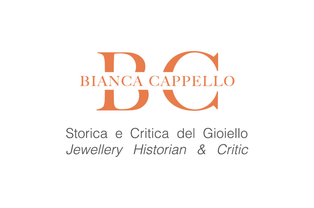 Business card front for jewellery historian Bianca Cappello, designed by Sogand Nobahar