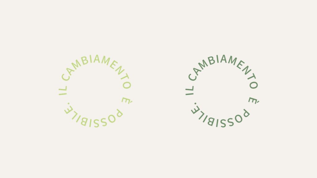 Coltivazione Elementare seal shown in light green and dark green, brand mark by Sogand Nobahar