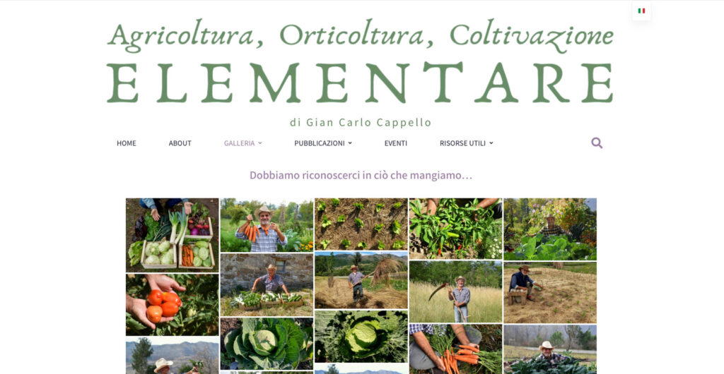 Coltivazione Elementare website photographic gallery of the vegetable garden across seasons, web design by Sogand Nobahar