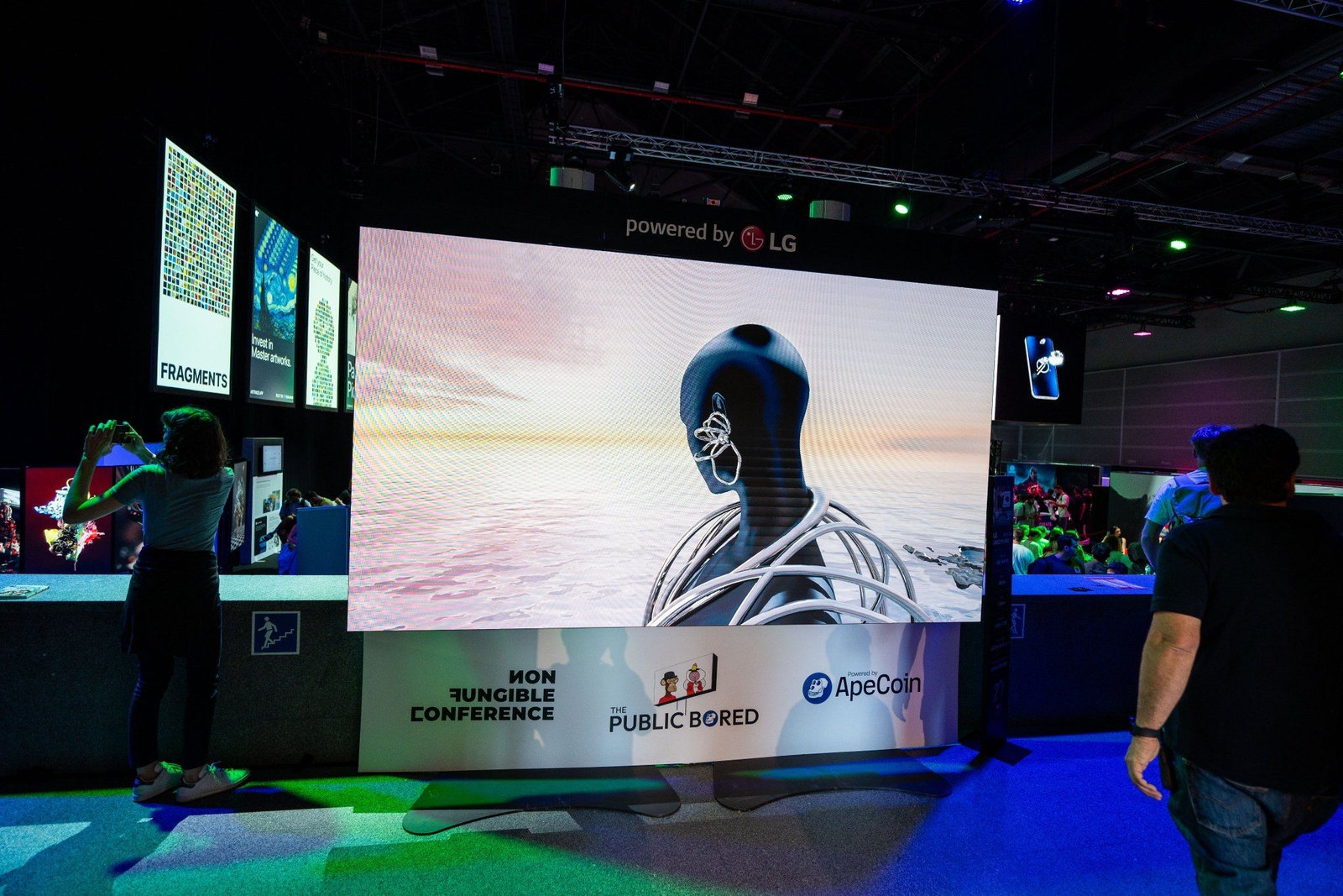 Glimmer Frost digital fashion look in metal and light, shown at NFC Summit Lisbon, by Orbyline