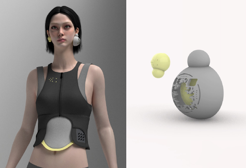 3D earrings concept, designed for VORN Academy by Sogand Nobahar