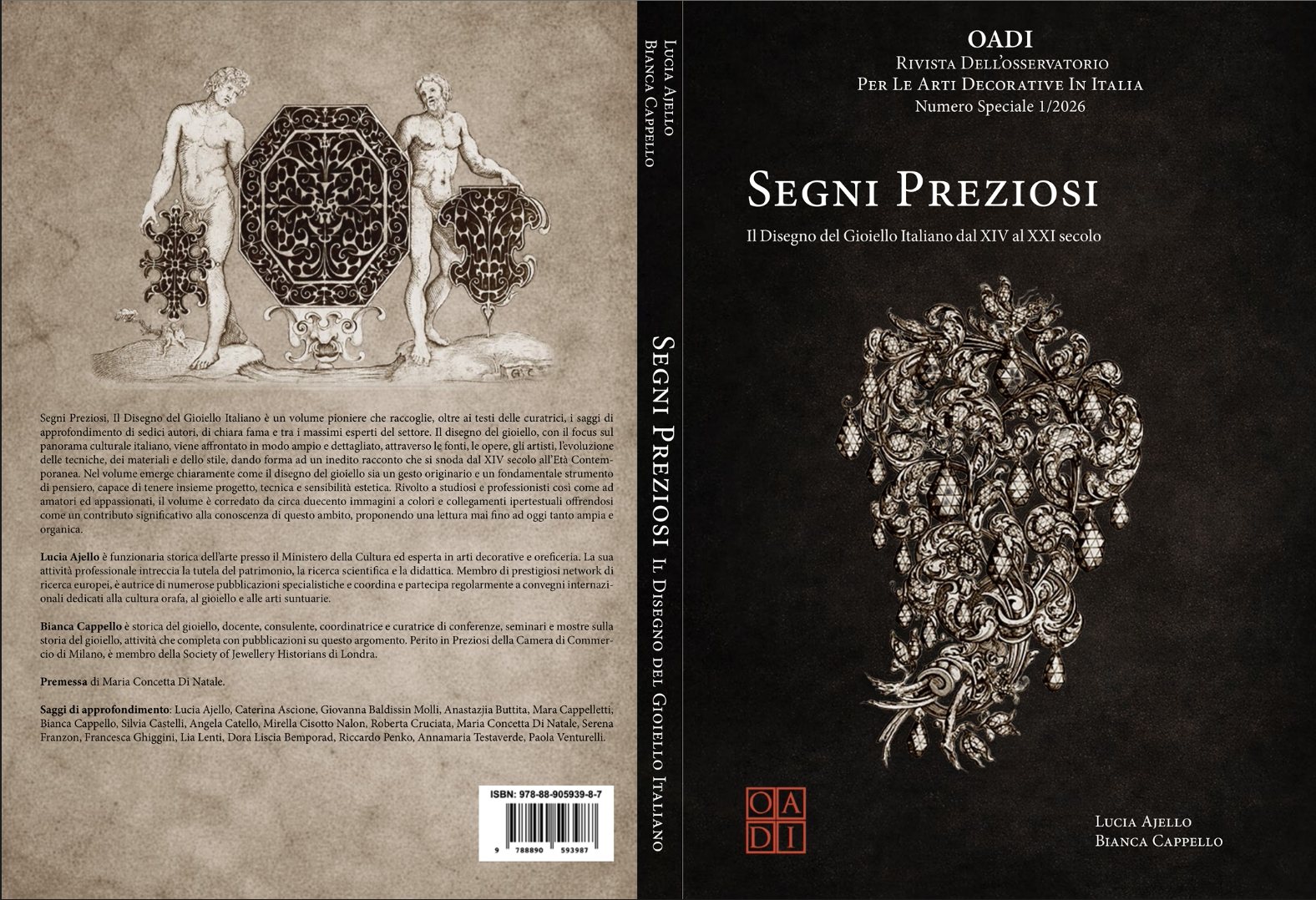 Cover of Segni Preziosi, OADI special issue on Italian jewellery drawing, graphic design by Sogand Nobahar