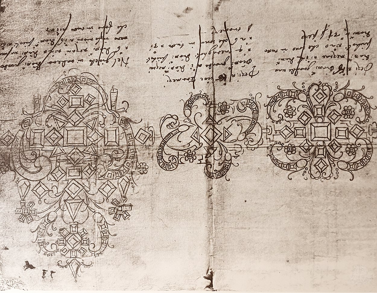 Cesare Varenna design sheet after restoration by Sogand Nobahar, Segni Preziosi